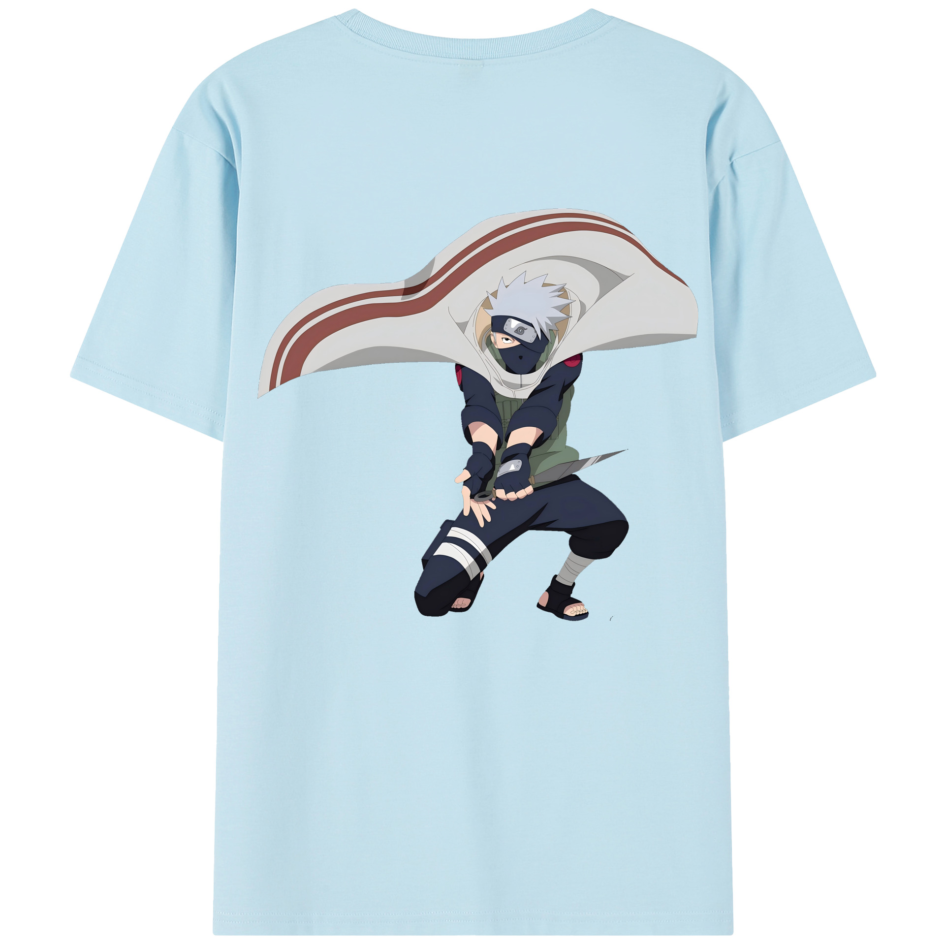 （画像用） NARUTO -ナルト- はたけ カカシ Hatake Kakashi 綿100％半袖Tシャツ（背面プリント）